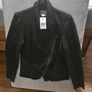 Kut from the Kloth Black Asymmetrical Zip Leather Jacket